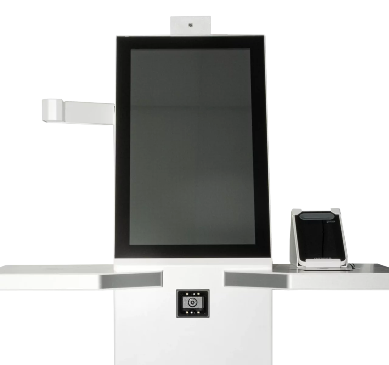 EVA-Terminal – Self-Check-In-Lösung für Arztpraxen und MVZ mit Dokumentenscanner und Chipkartenleser.